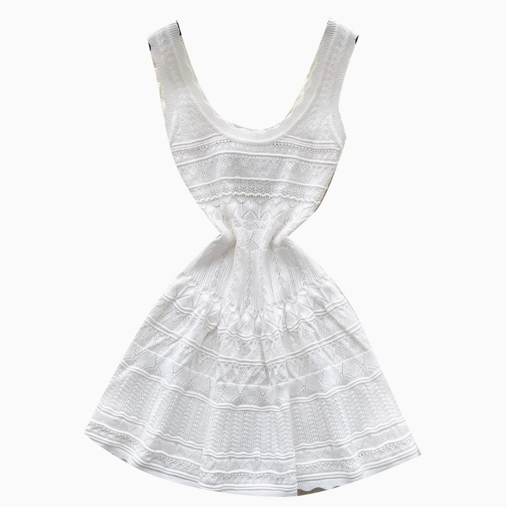 Vintage U-neck Knitted Slip Dress