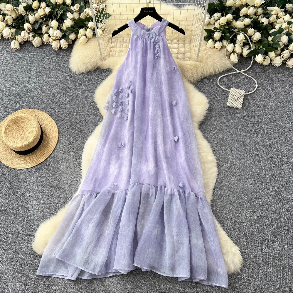 Fairy Purple A-line Sleeveless Dress
