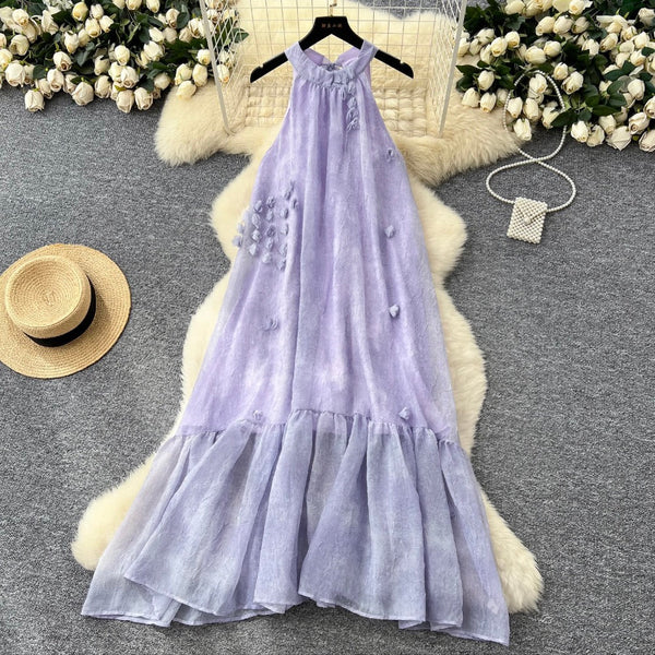 Fairy Purple A-line Sleeveless Dress