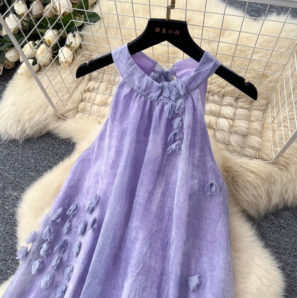 Fairy Purple A-line Sleeveless Dress