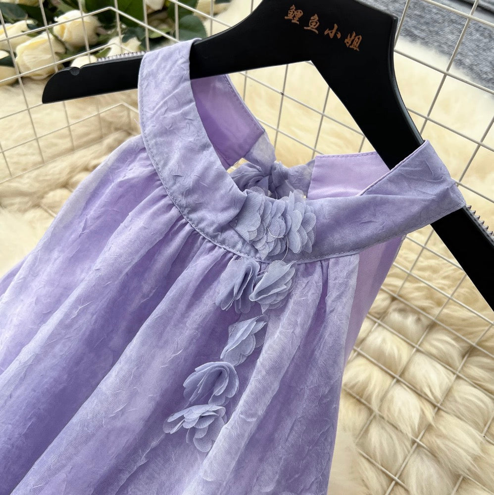 Fairy Purple A-line Sleeveless Dress