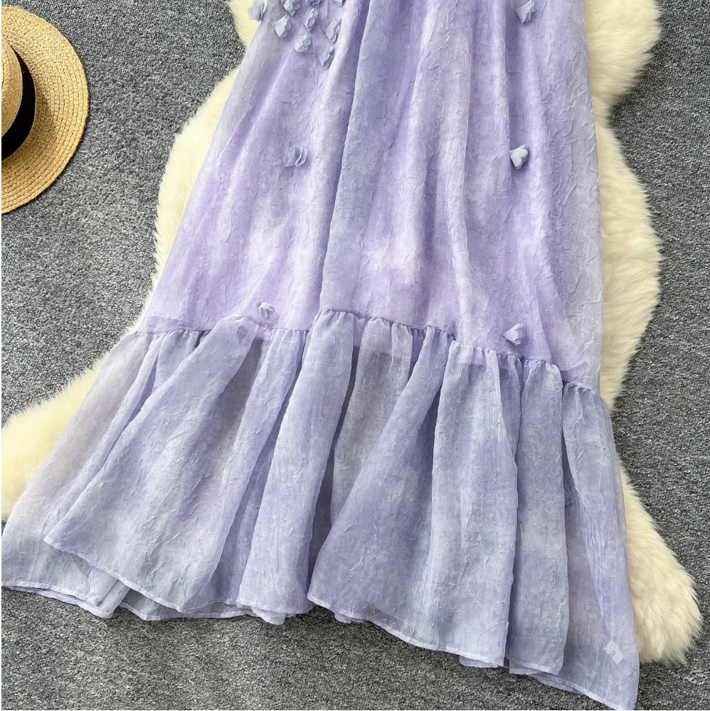 Fairy Purple A-line Sleeveless Dress