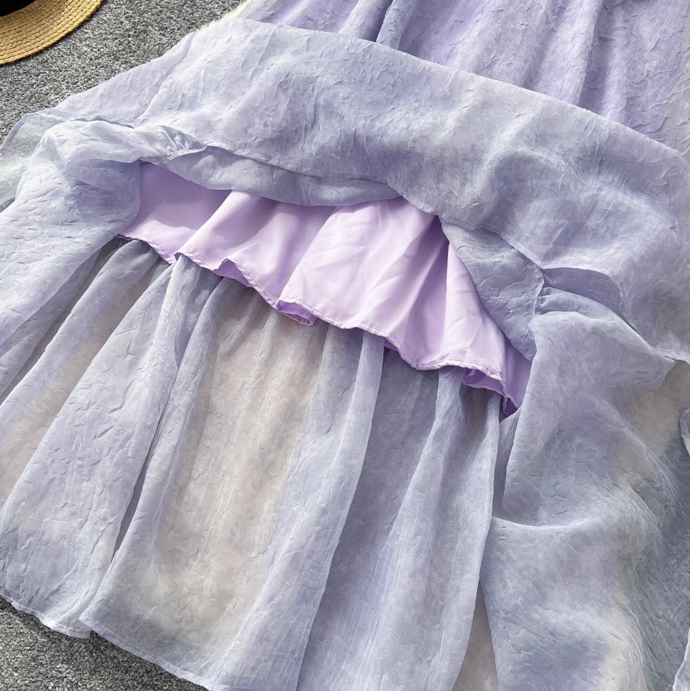 Fairy Purple A-line Sleeveless Dress