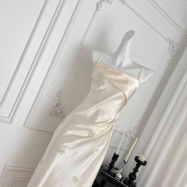 Premium Beaded Satin Slip Dress