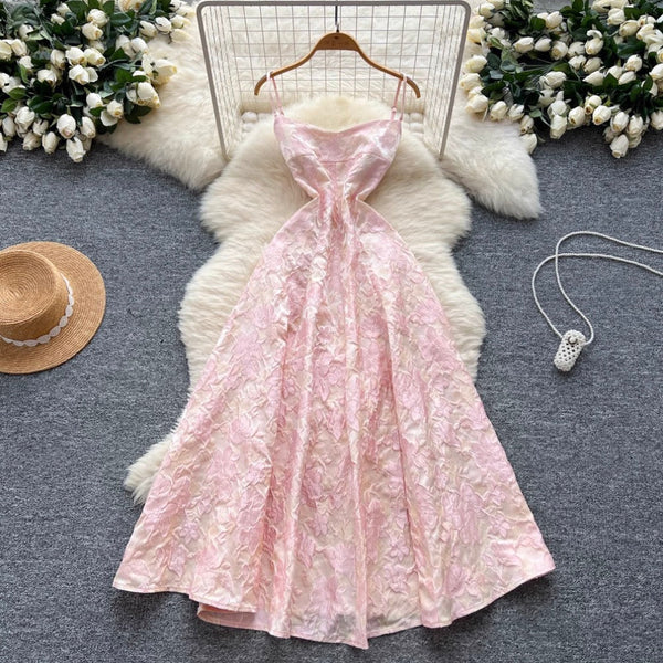 Vintage Pink Jacquard Slip Dress