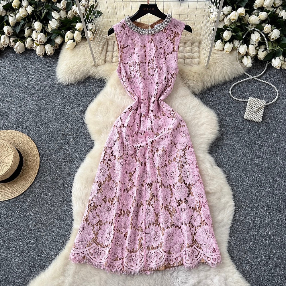 Elegant Beaded Embroidered Floral Dress