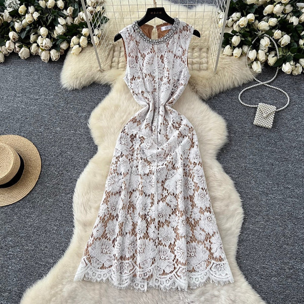 Elegant Beaded Embroidered Floral Dress