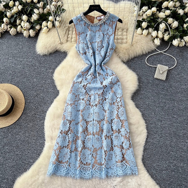 Elegant Beaded Embroidered Floral Dress