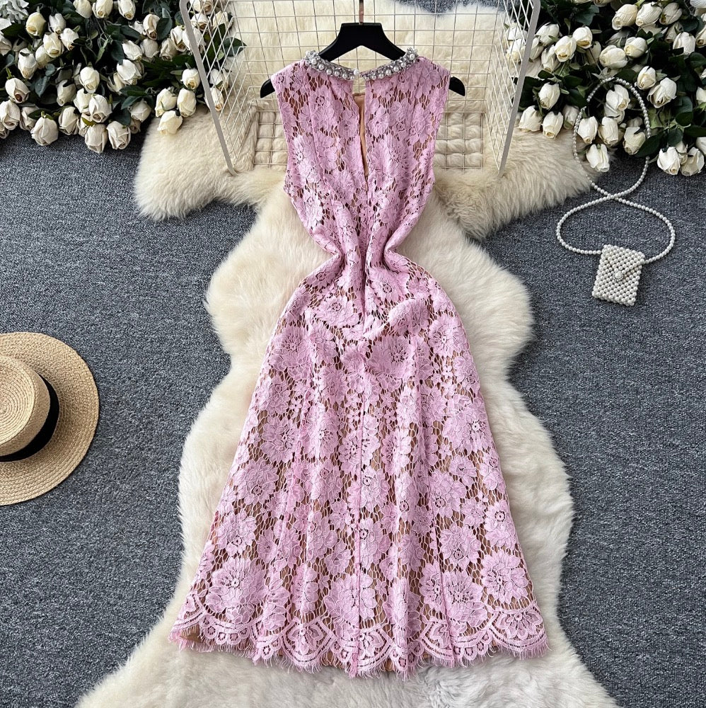 Elegant Beaded Embroidered Floral Dress