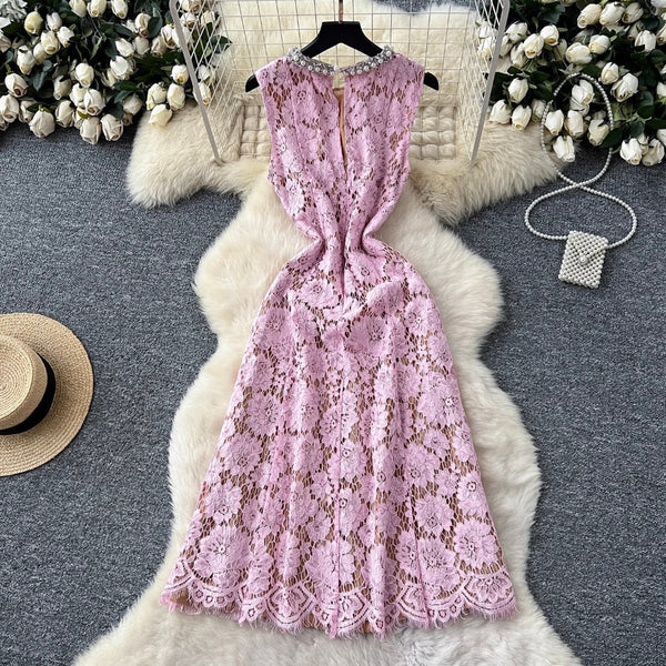 Elegant Beaded Embroidered Floral Dress