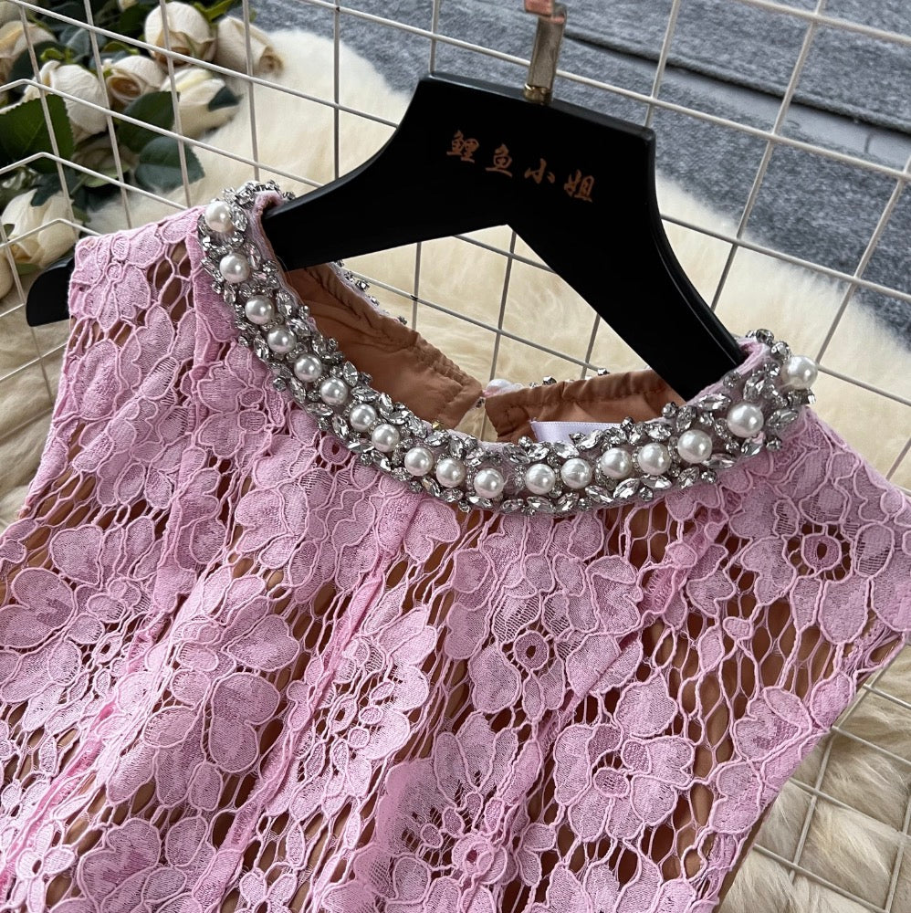 Elegant Beaded Embroidered Floral Dress