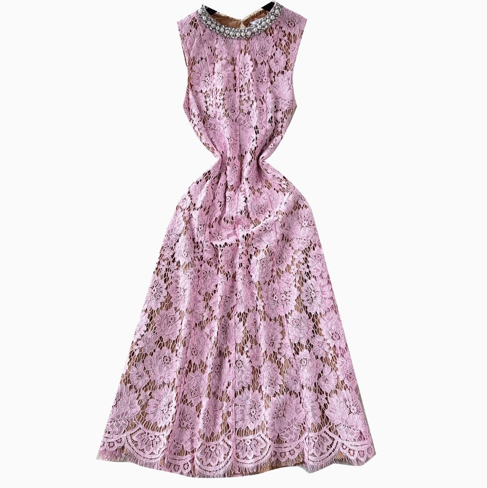 Elegant Beaded Embroidered Floral Dress