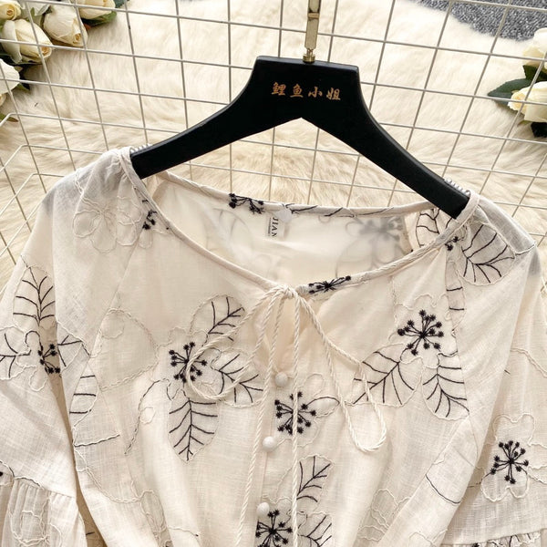 Bohemian Puffy Sleeve Printed Doll Dress