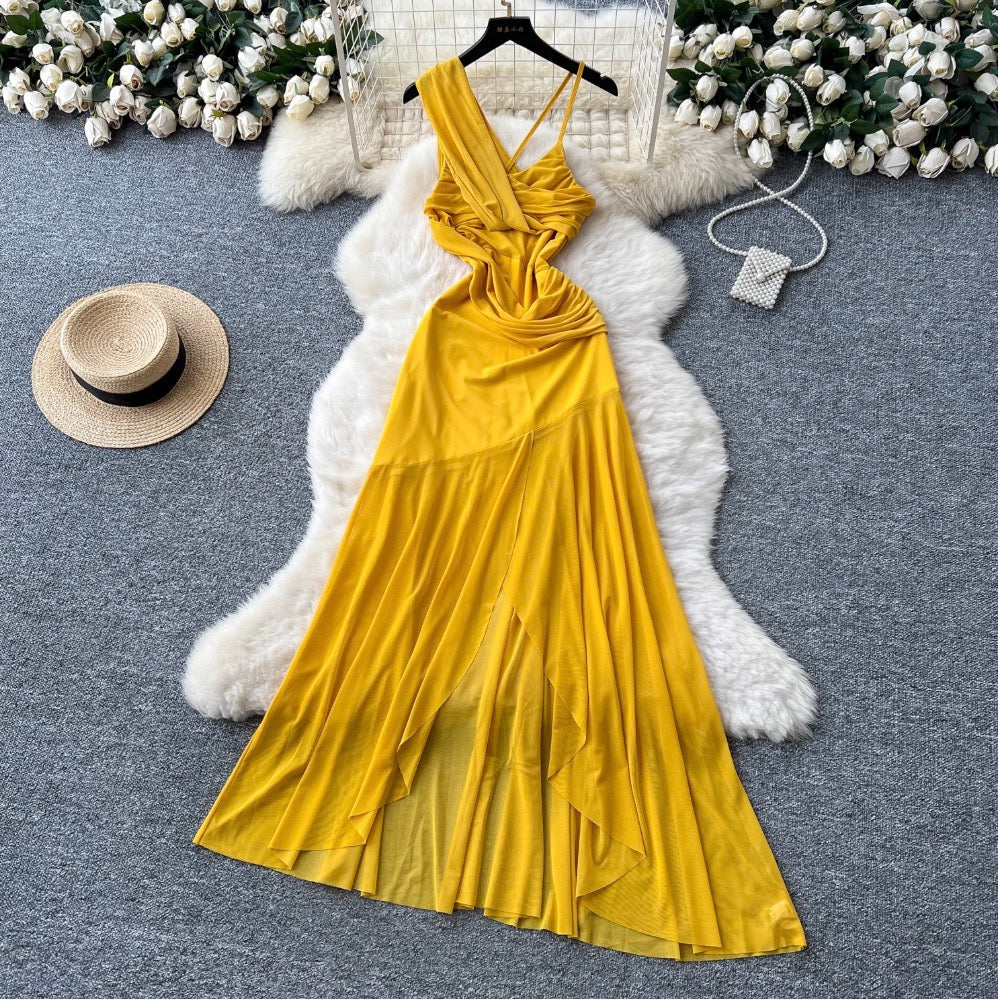 Knotted Asymmetric Slip Dress