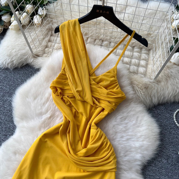 Knotted Asymmetric Slip Dress