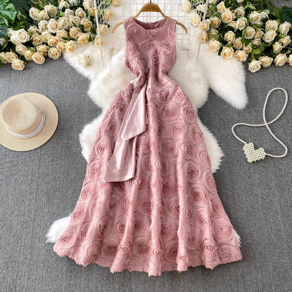 Round Collar Ruffled Party Dress