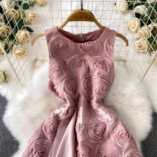 Round Collar Ruffled Party Dress