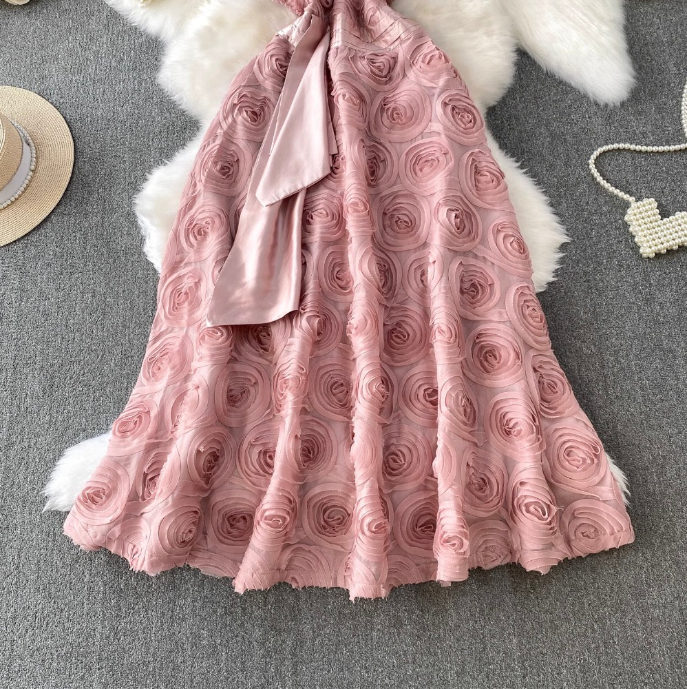 Round Collar Ruffled Party Dress