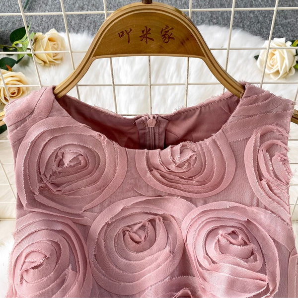 Round Collar Ruffled Party Dress