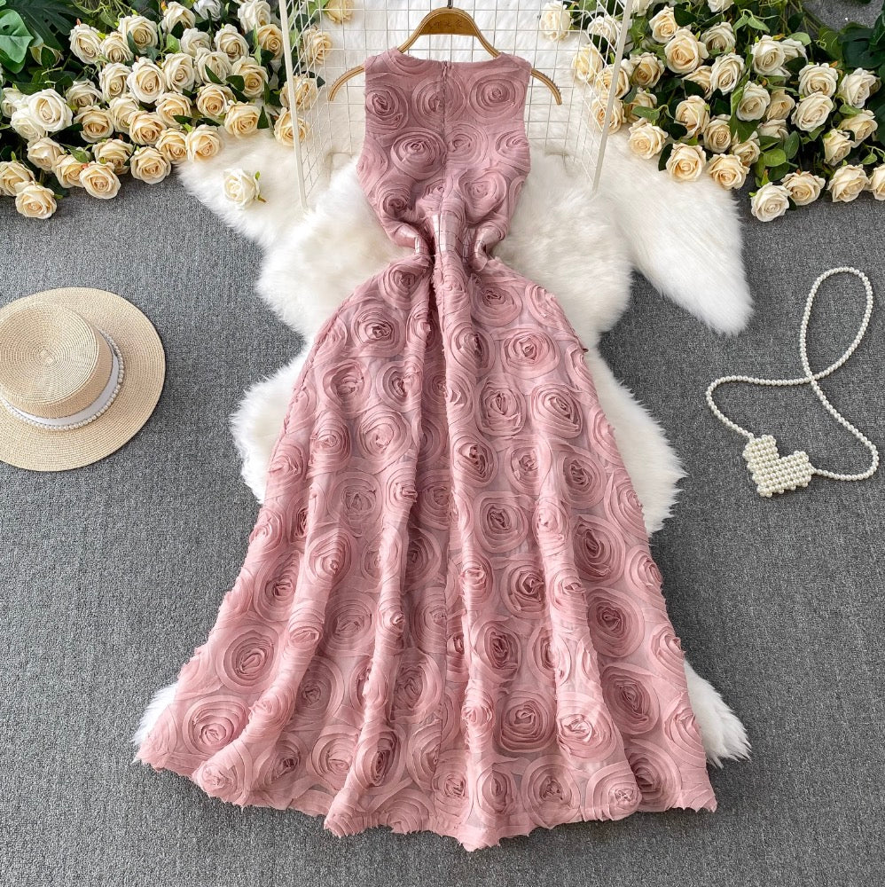 Round Collar Ruffled Party Dress