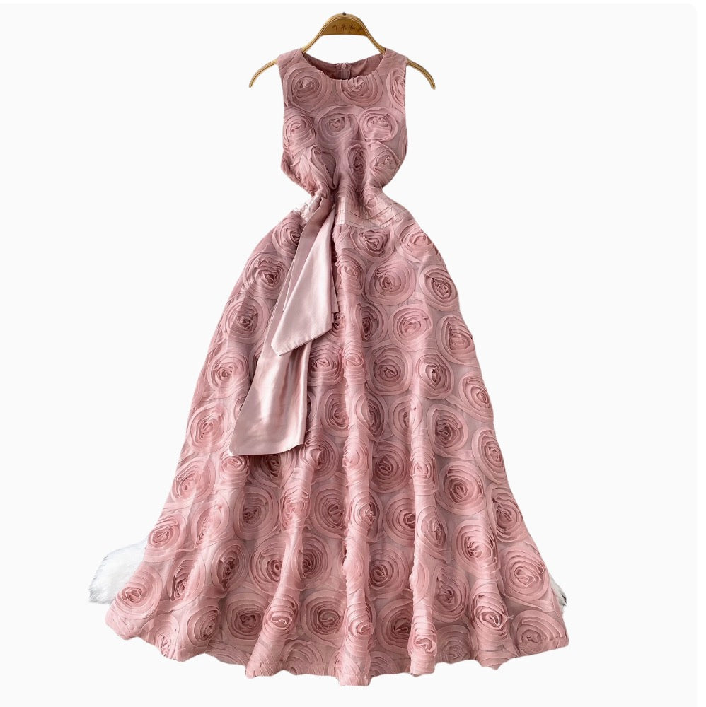 Round Collar Ruffled Party Dress