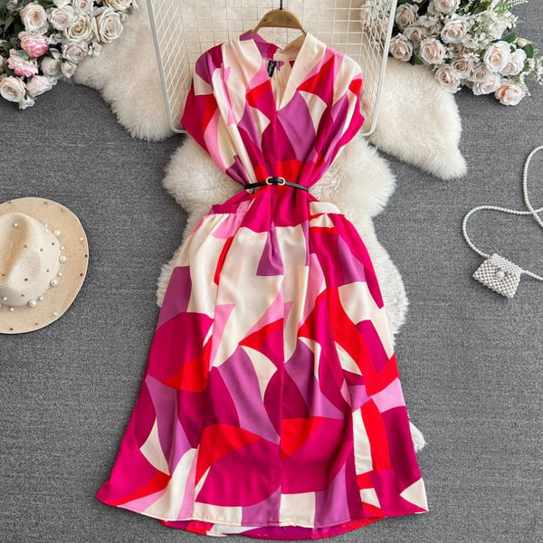 Bohemian Style Printed Shirt Dress