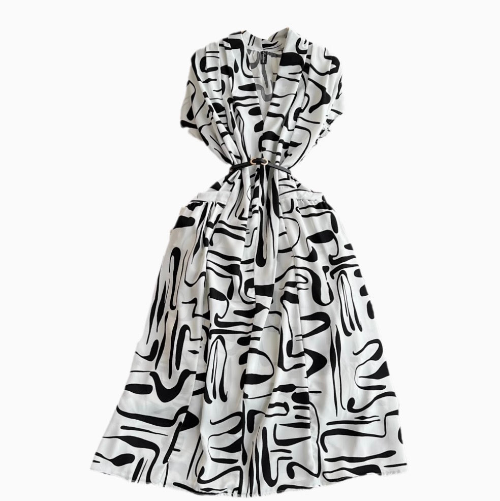 Bohemian Style Printed Shirt Dress