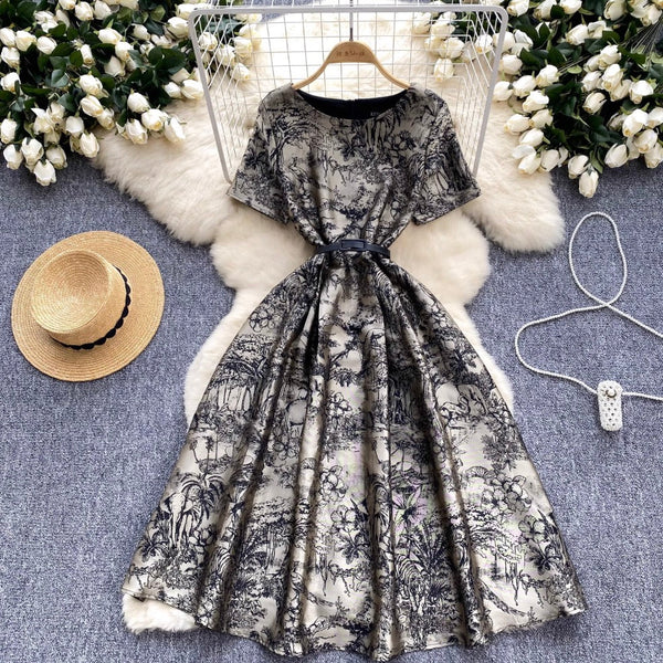 French Style Floral Printed Dress