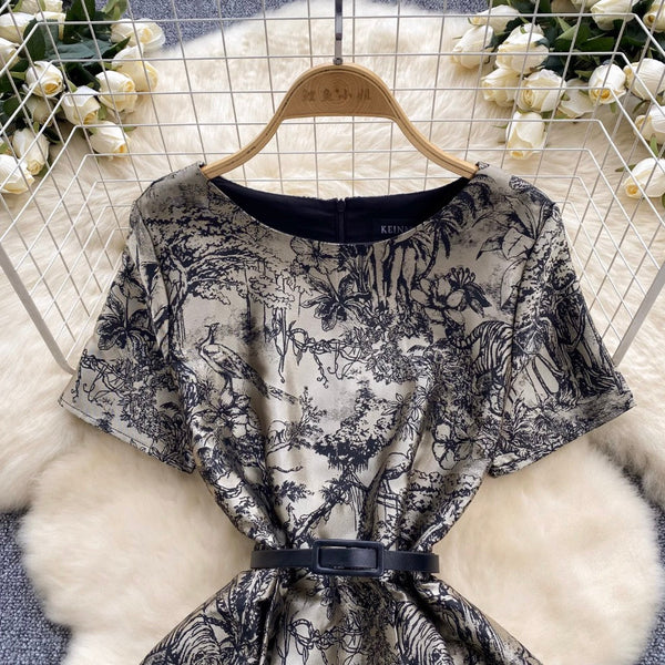 French Style Floral Printed Dress