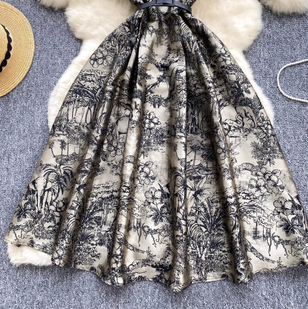 French Style Floral Printed Dress