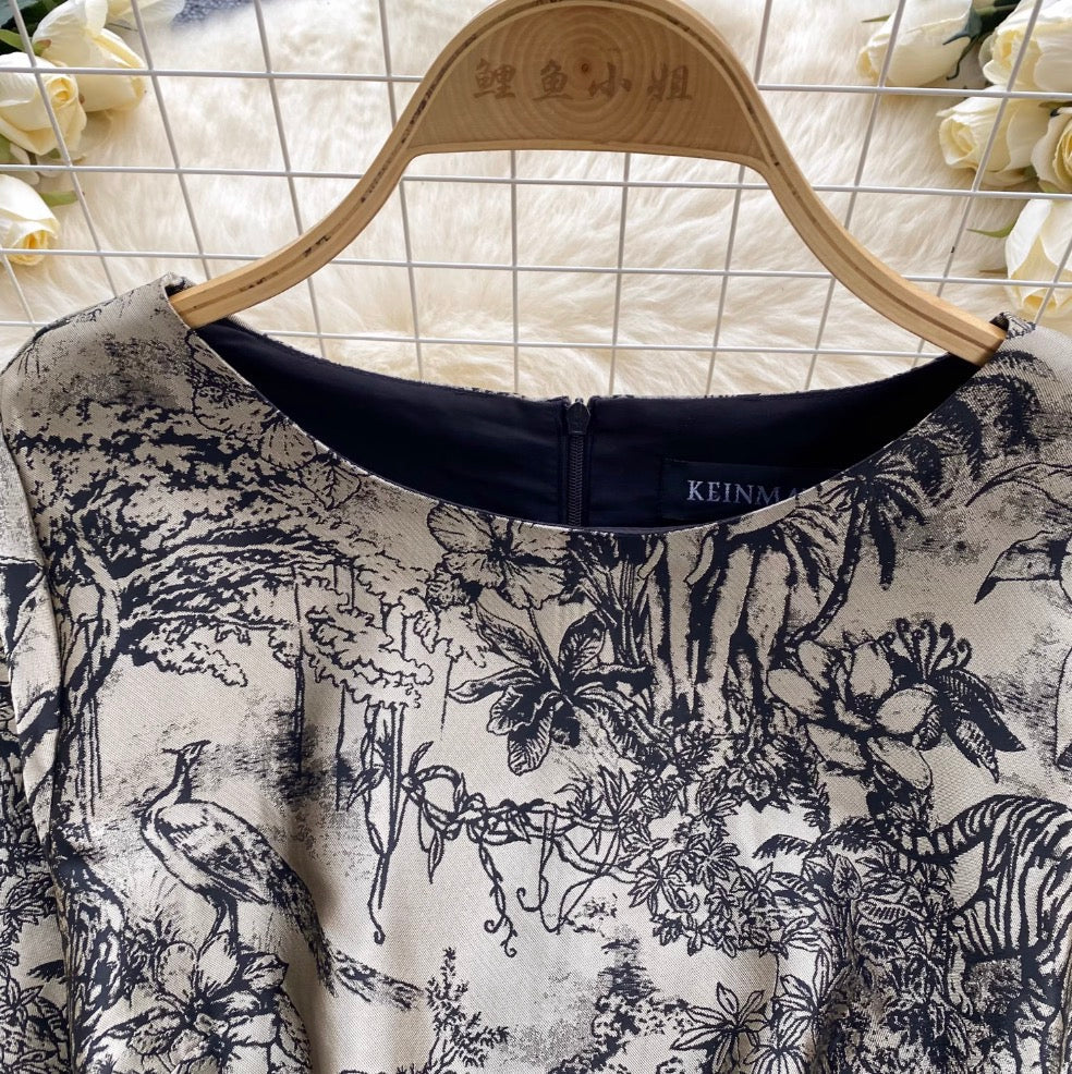 French Style Floral Printed Dress