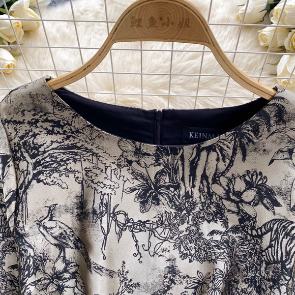 French Style Floral Printed Dress