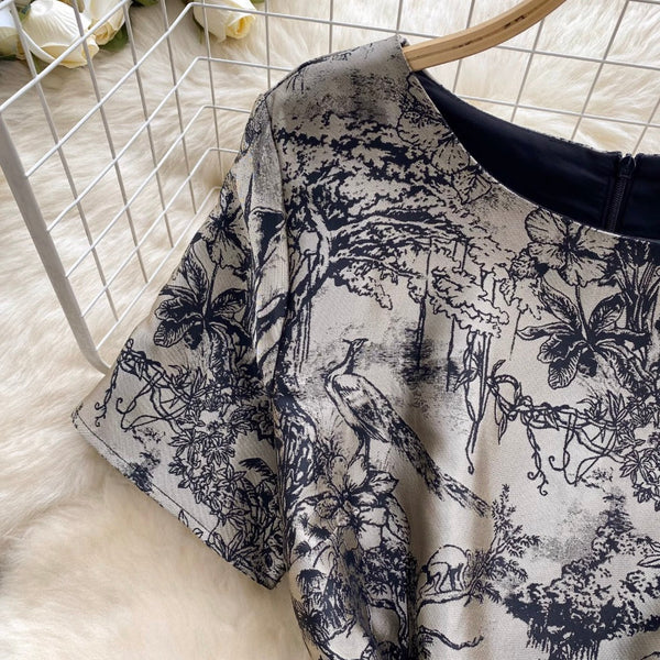French Style Floral Printed Dress