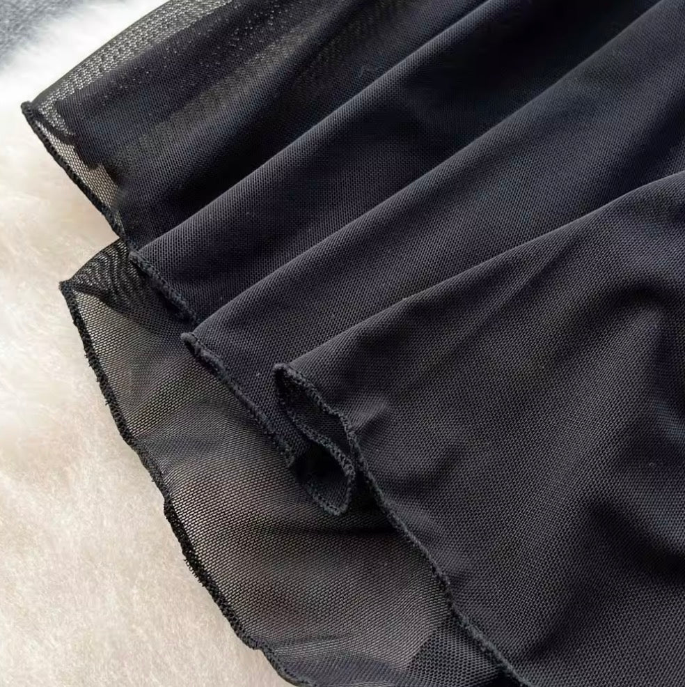 Sexy Black Lace Patchwork Slip Dress