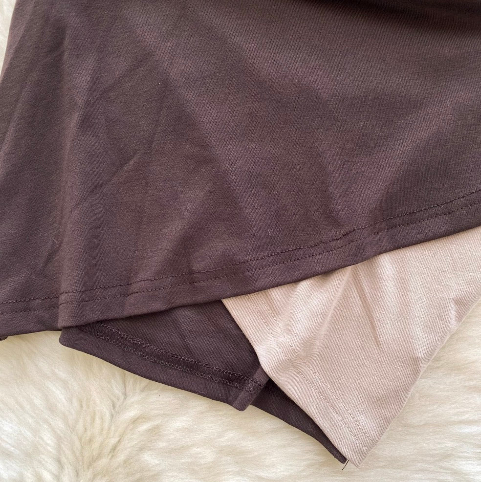 Irregular Design Color Blocking Slip Dress