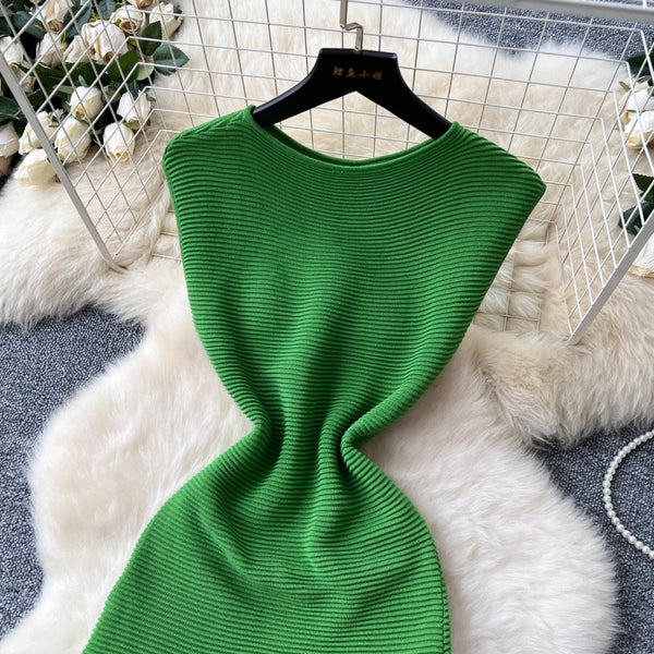 Premium Green Knitted Patchwork Dress