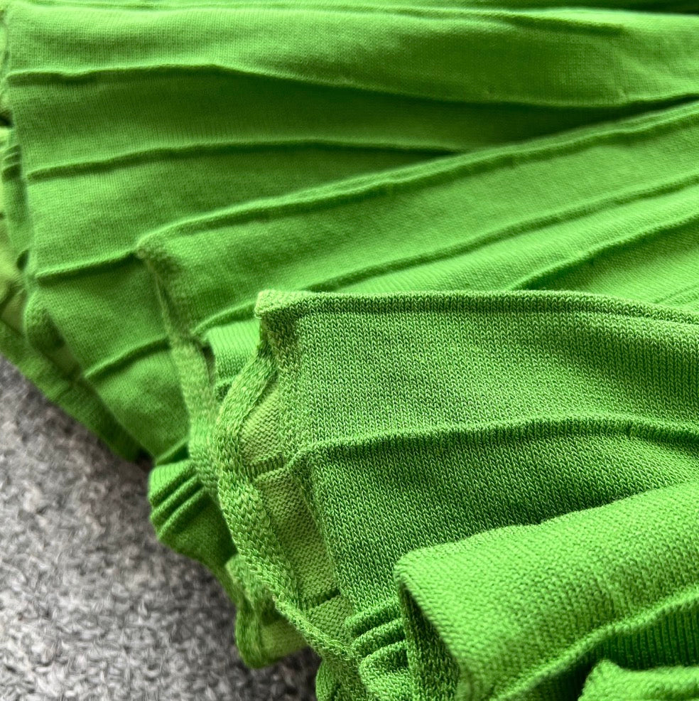 Premium Green Knitted Patchwork Dress