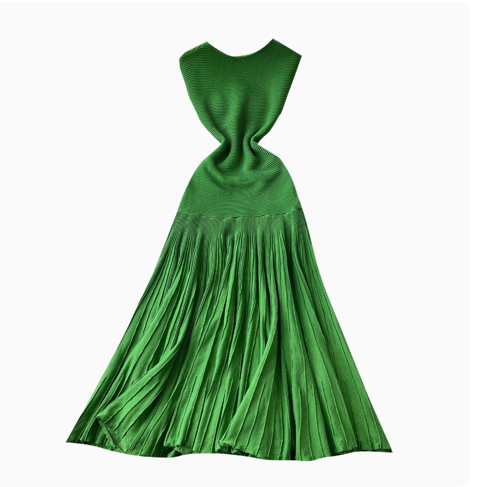 Premium Green Knitted Patchwork Dress