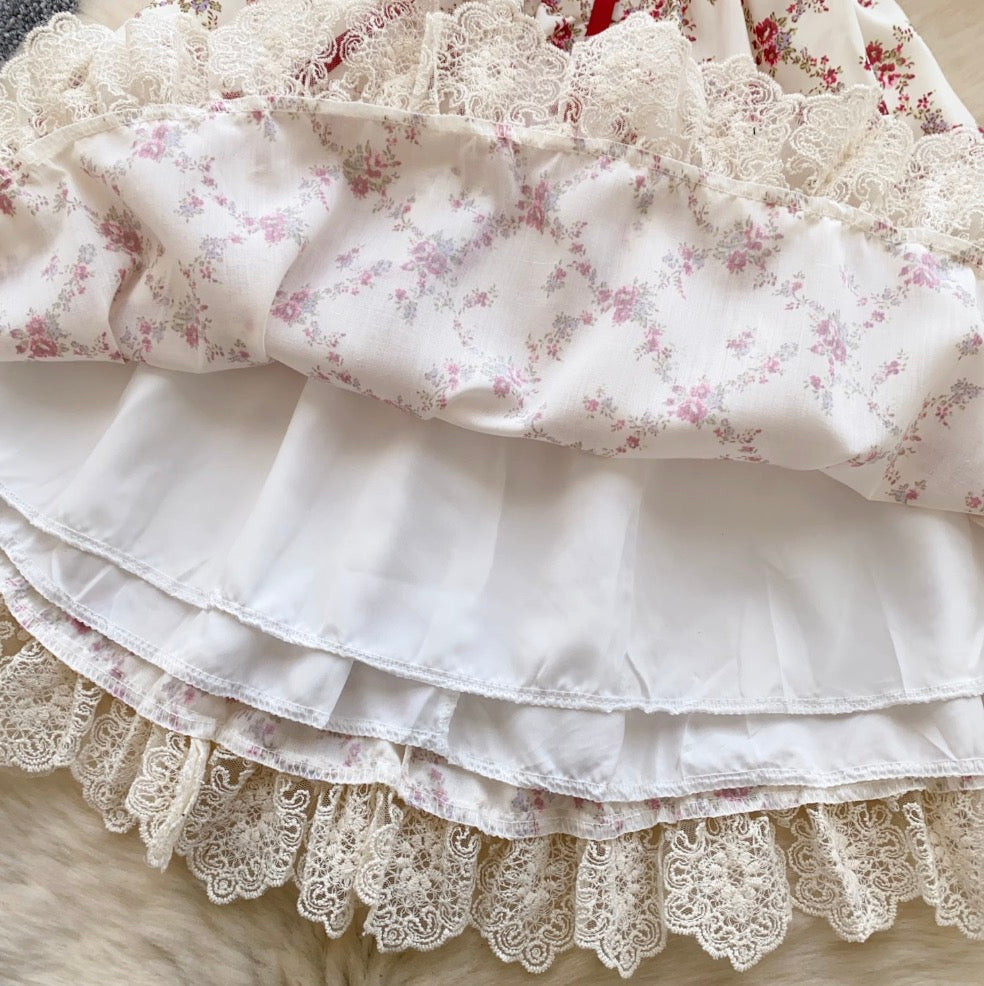 Puffy Sleeve Floral Printed Dress