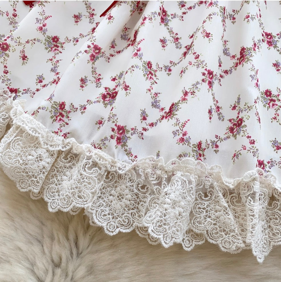 Puffy Sleeve Floral Printed Dress