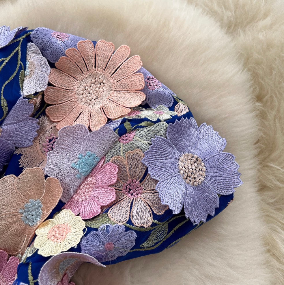 Embroidered Floral Mesh Bustier Dress