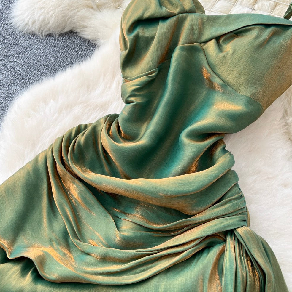 Square Neckline Ruffled Slip Dress