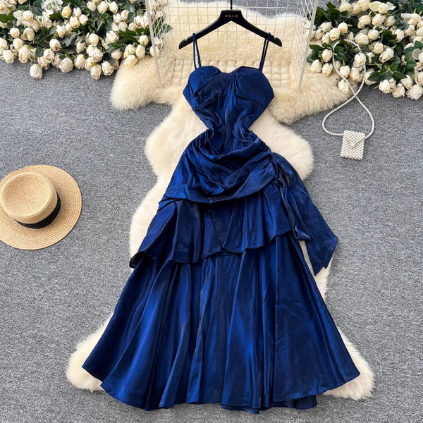 Square Neckline Ruffled Slip Dress