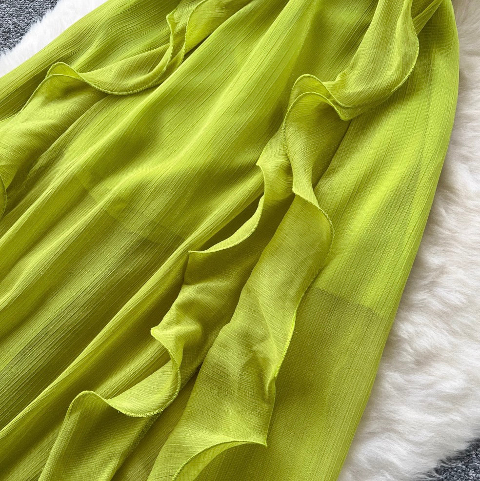 Irregular Design Ruffled Bustier Dress