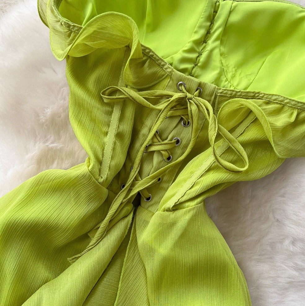 Irregular Design Ruffled Bustier Dress