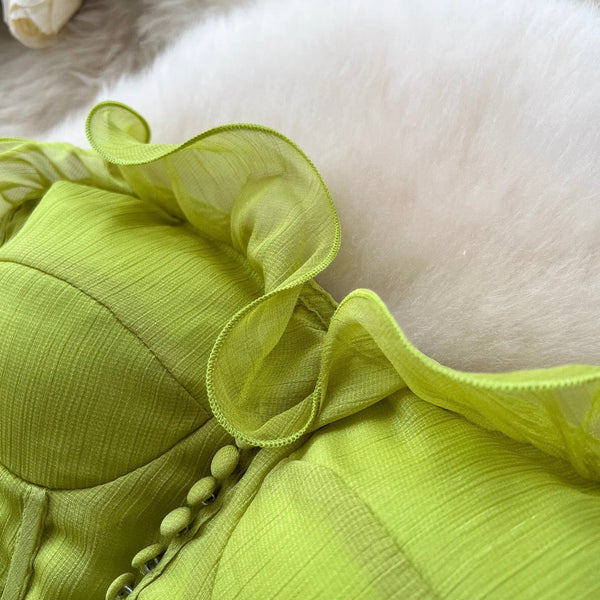 Irregular Design Ruffled Bustier Dress