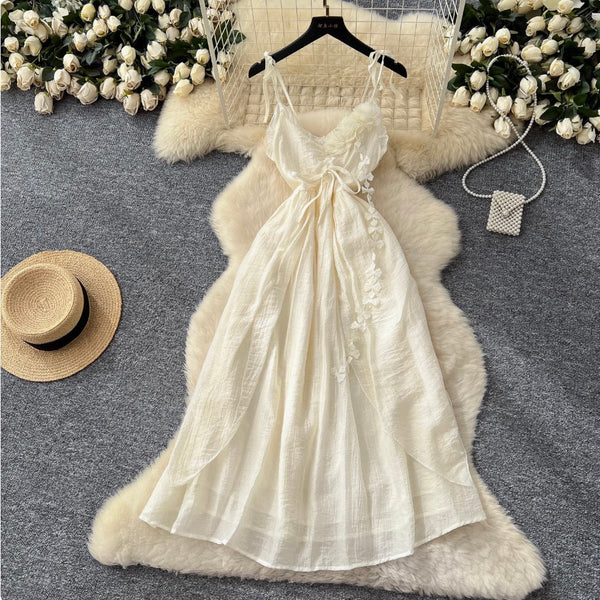 Irregular Design 3d Ruffled Slip Dress