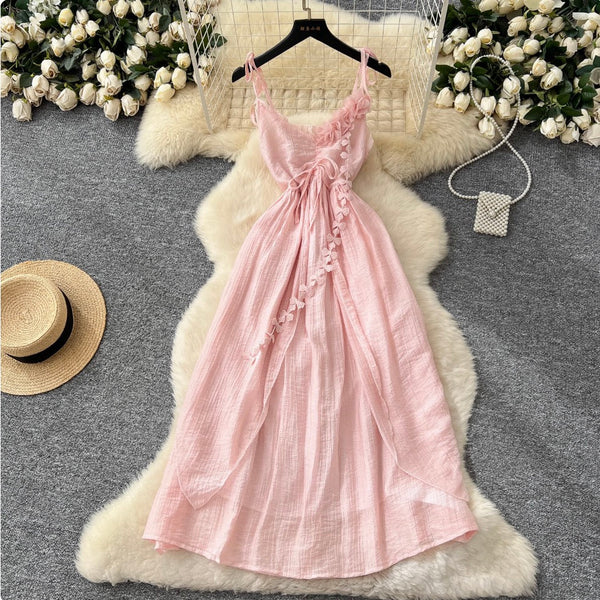 Irregular Design 3d Ruffled Slip Dress