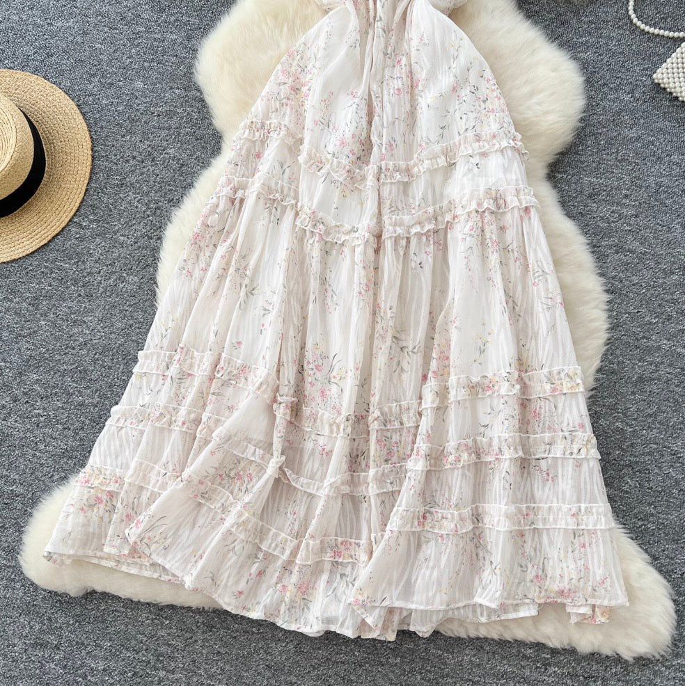 Fairy Backless Pleated Halter Dress