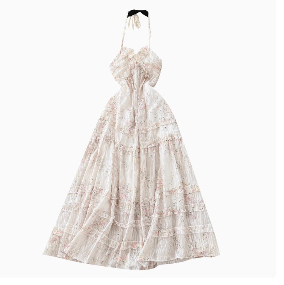 Fairy Backless Pleated Halter Dress